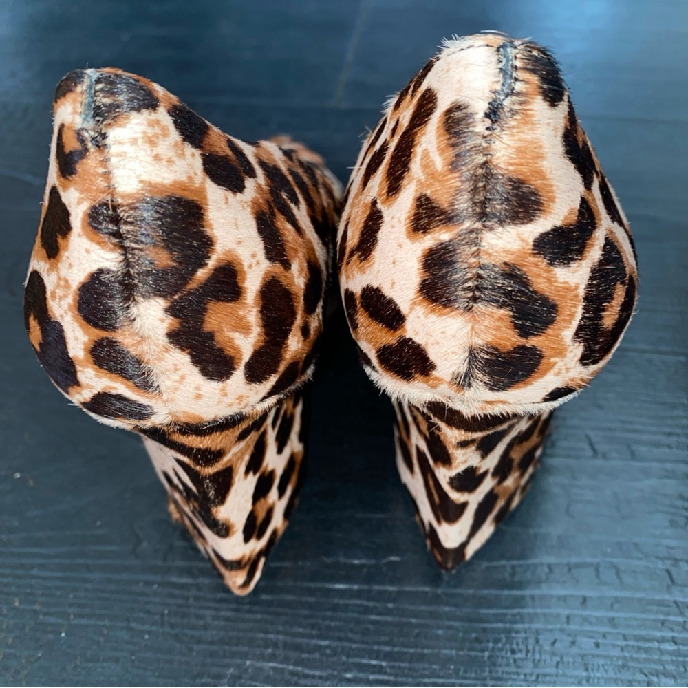 Vince Camuto Haircalf Block Heel Pumps Sz 8.5M Candera Animal Leopard Print New - Picture 2 of 16